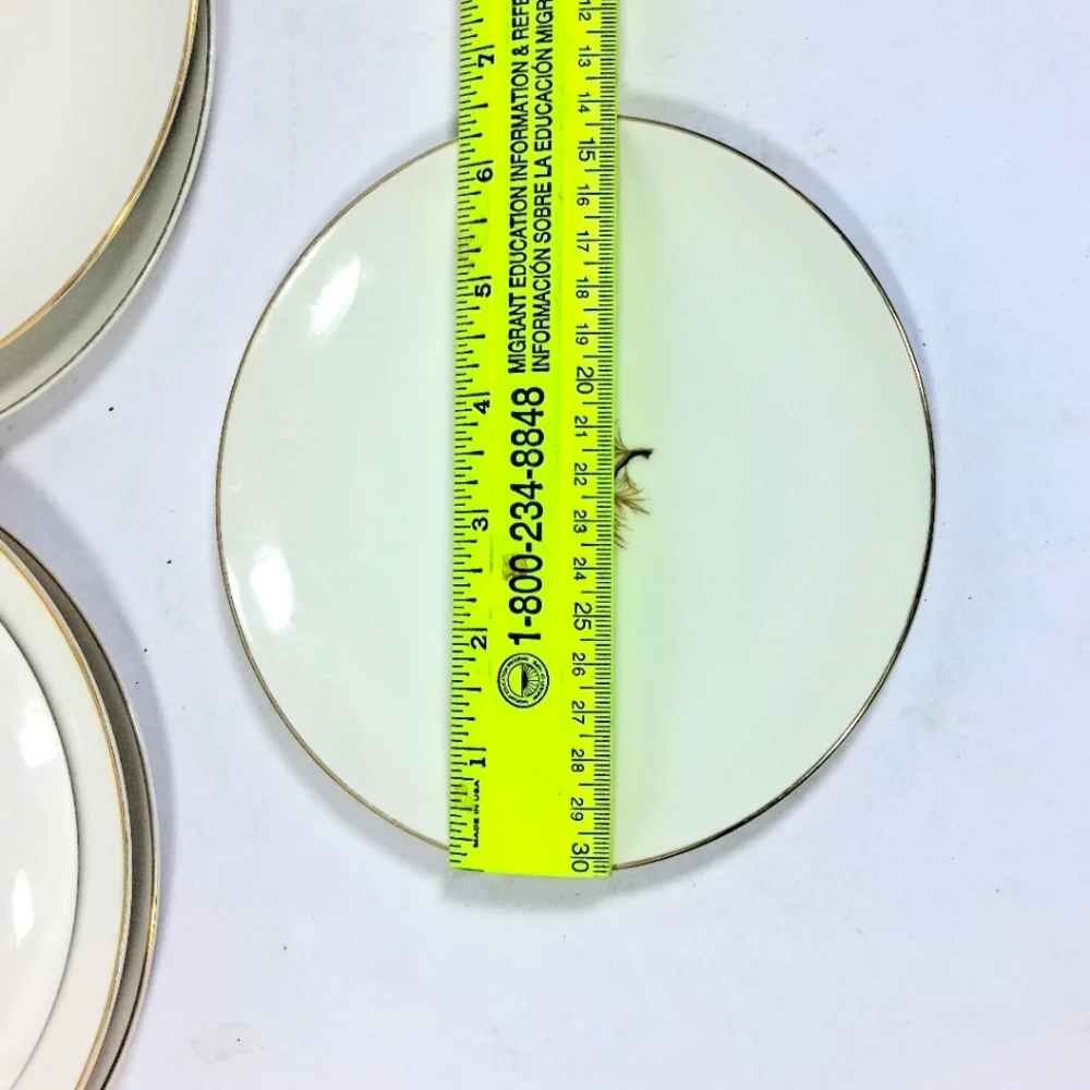 ACI Vintage Set Of 4 Each Golden Pine Gold Rim Japan Salad & Bread China Plates - Picture 5 of 6